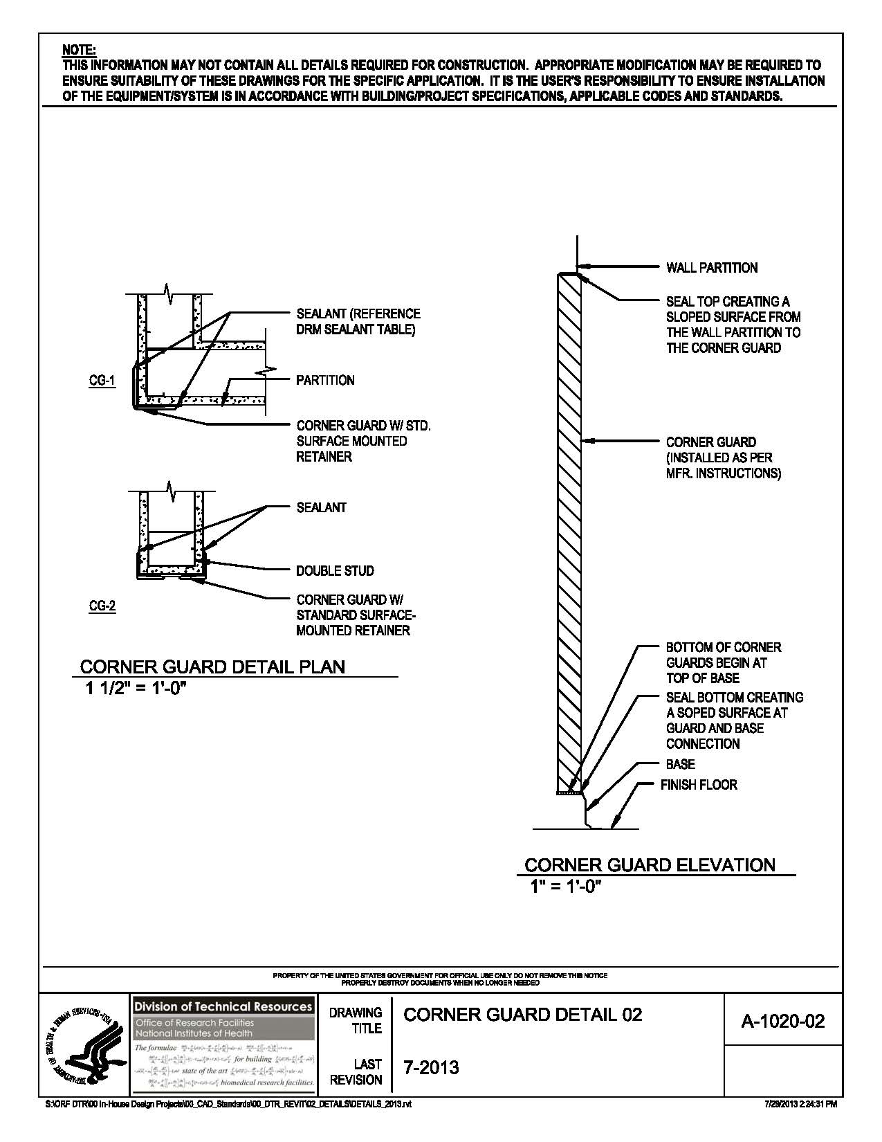 NIH Standard CAD Details